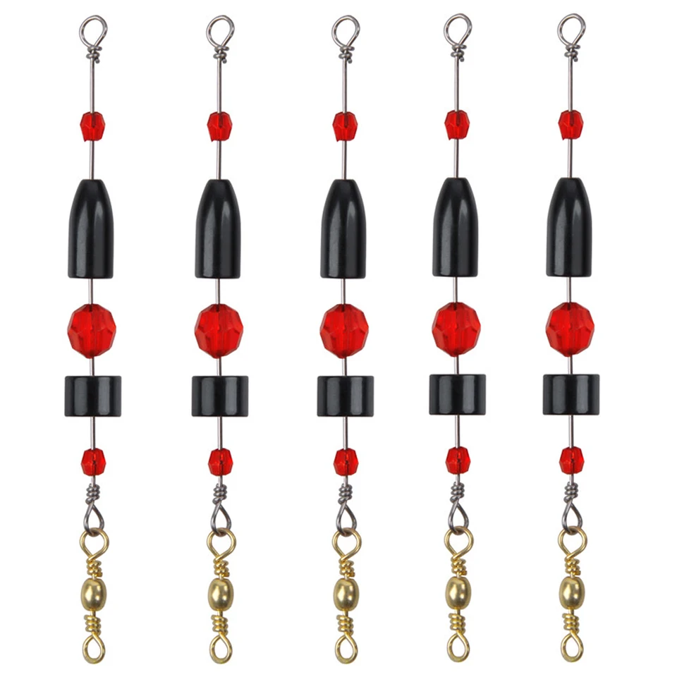 5ksové rybárske medené hmotnosti Sinkers pred namontované Carolina Ready Rig Mosadzné závažia Texas Rig Bass Lure Fishing Connector Tackle