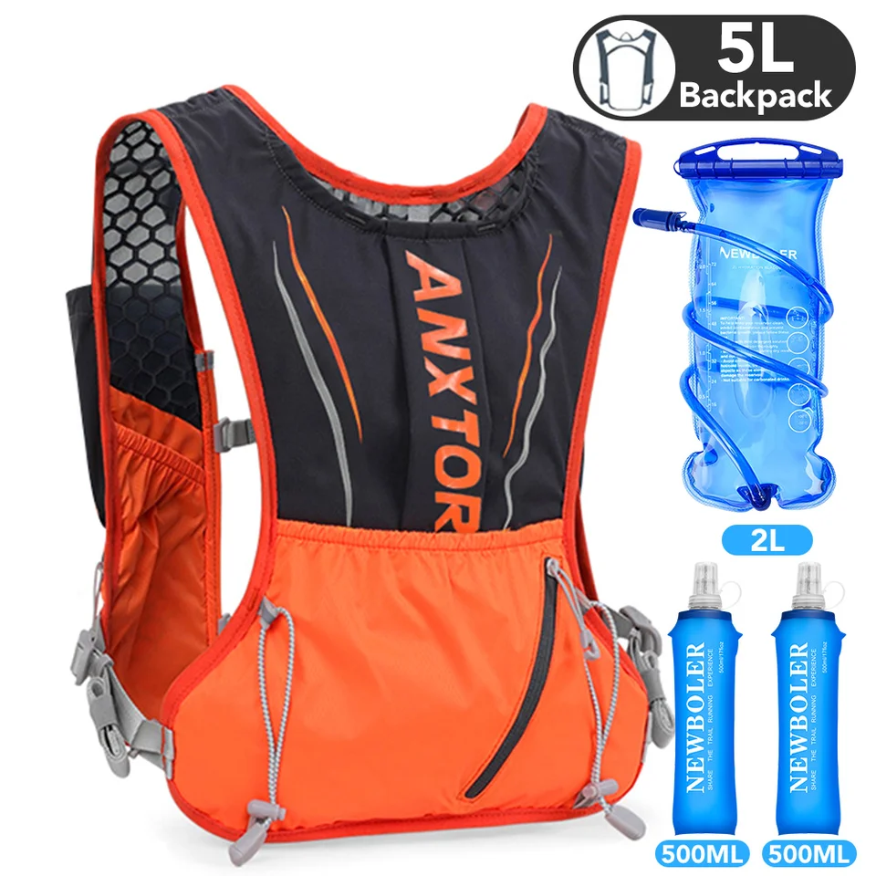 5L Running Hydration Batoh Hydratácia batohu turistický maratónový hydratácia s 500 ml 2L vodný vrecko Outdoor Ultralight