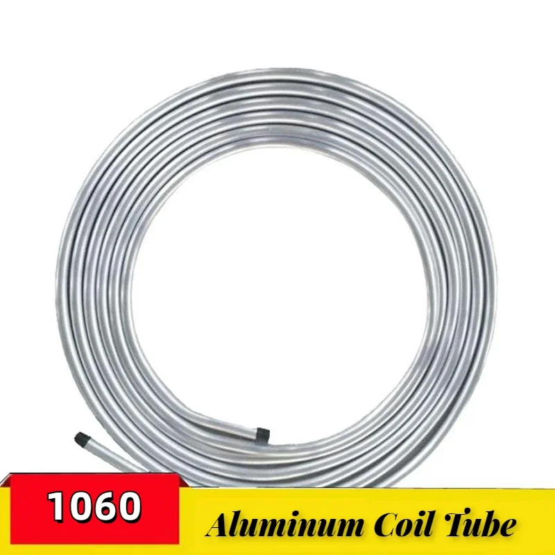 5m 1060 Mäkká hliníková cievková trubica Klimatizácia Chladnička Hliníková lubrikačná trubica Coil Coil Rúrka OD 4/5/6/8/9,52/10/12-19,05 mm