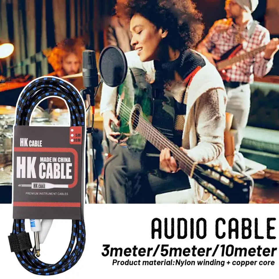 5m/10m elektrické gitarové efekty pedály Pripojovací kábel šum kov bez gitarového príslušenstva konektor Bass 6,35 mm kábel E6M7