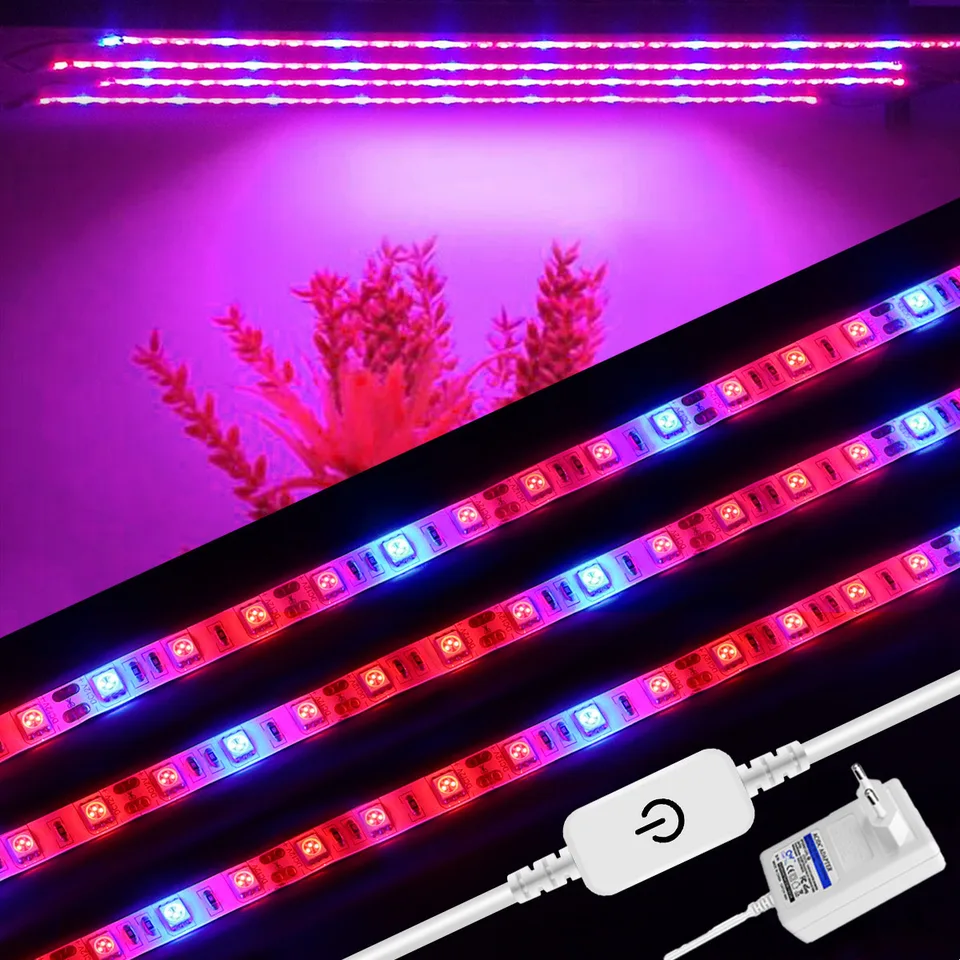 5M fyto lampa 12V 60LED/m nepodprený rastlinný rastový svetlo pásik Kvetina Kvetina pestovanie