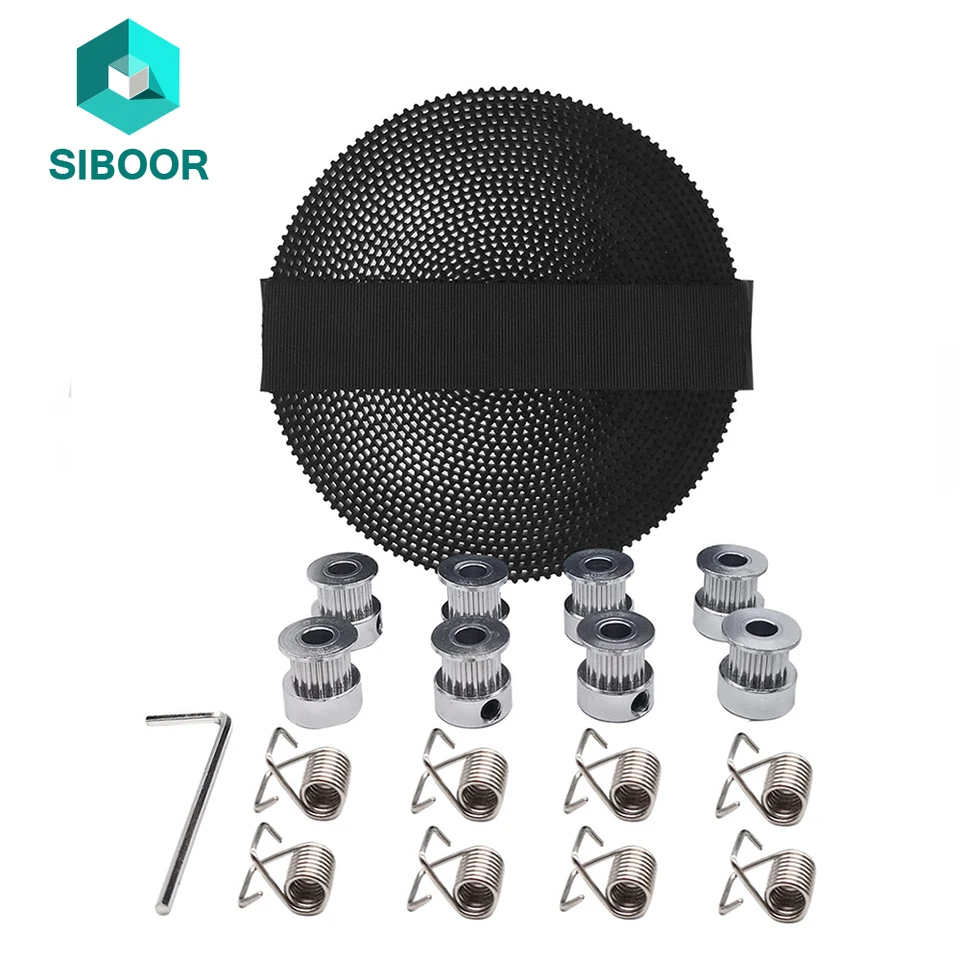 5m GT2 Časový pás 6 mm široký+8ks 20 zubov 5 mm otvor kladky+8ks napínací pružina s Allen Wrench pre 3D diely CNC