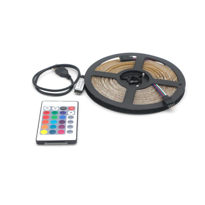 5m LED svetlo s USB Plug 24 Keys 5050 Multicolor RGB TV TV Light Light Bar Game Room Family Party Decoration Night Light