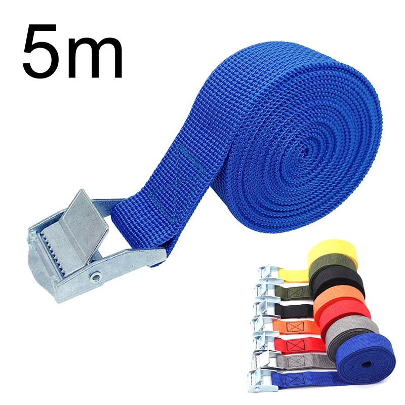 5M nákladné popruhy s priviazaným pásom pre motocykel Car Bicycle Metal Lope Lope Strong Ratchet Upevňovacia remeň pre batožinu