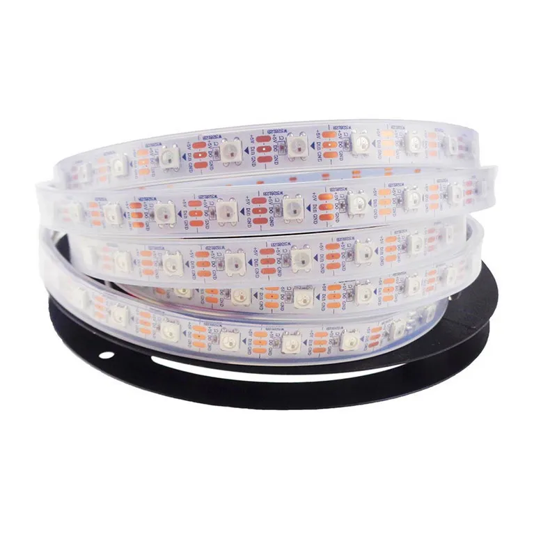 5M RGB vianočný svetelný pás Vstavaný WS2812 IC LED pixel 30/60/144 LED/M Programovateľné individuálne adresovateľné DC5V páskové lampy DC5V