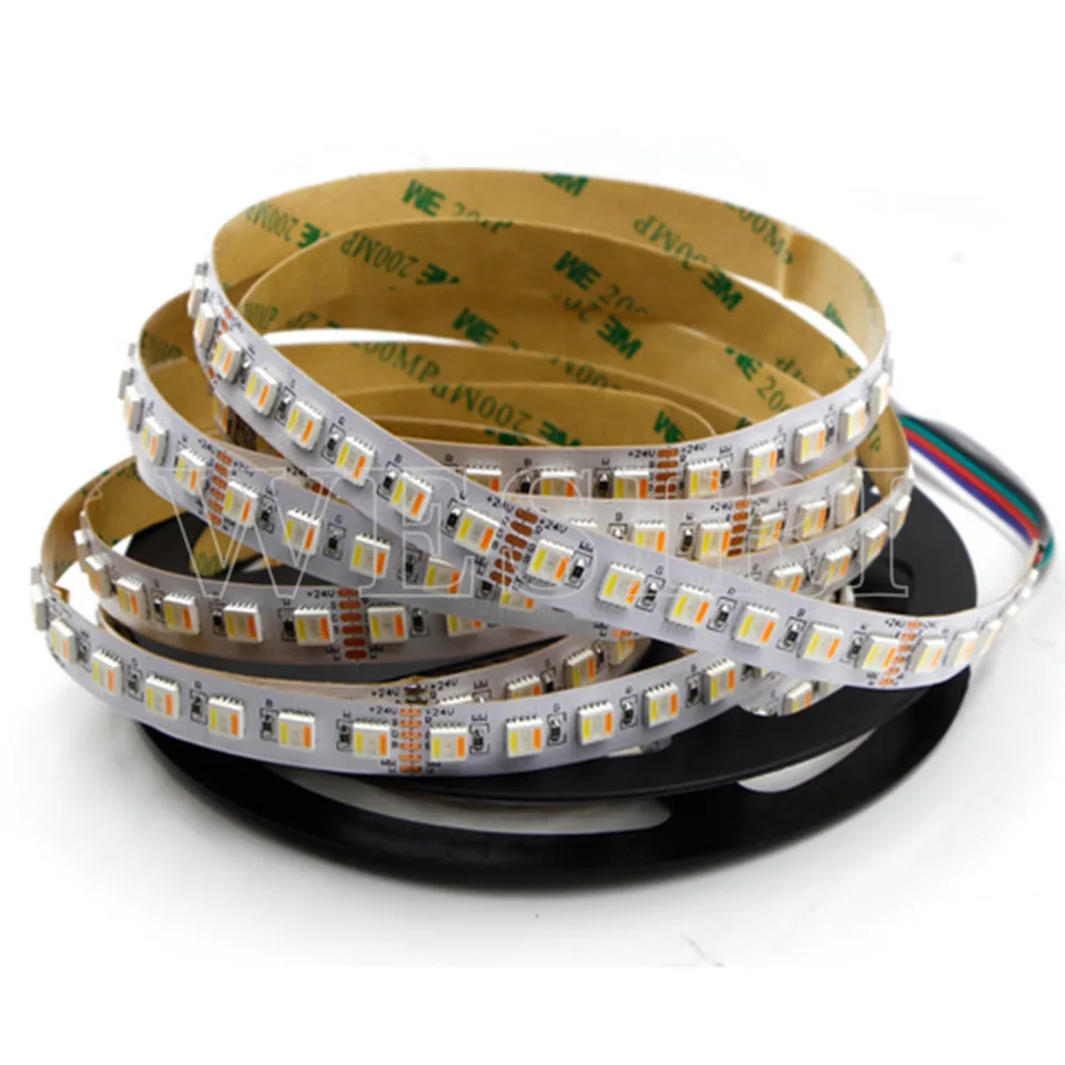 5M RGBCCT 5in1 LED pásová Svetlá páska 60/96led/m RGBWW Nastaviteľná teplota 5050 SMD LED SLIPE Svetlo DC12V 24V
