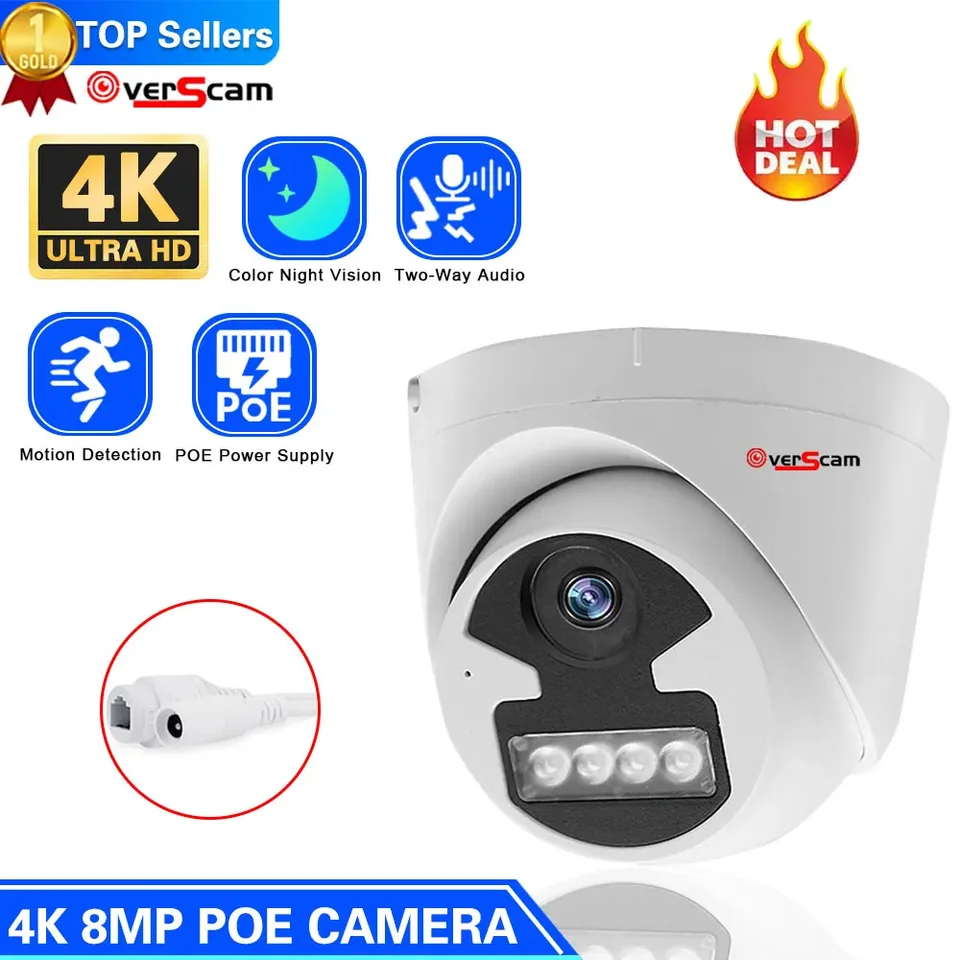 5MP 8MP 4K Poe IP Security Camera CCTV Video Dohľad obojsmerných zvukov