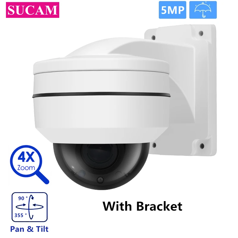 5MP AHD Speed ​​PTZ bezpečnostná kamera Pank Tilt Motorizovaný 4x Zoom nepremokavá s vysokým rozlíšením Domáce bezpečnostné sledovacie kamery