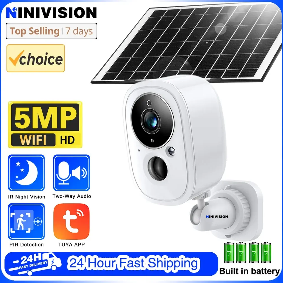 5MP TUYA SMART Wireless WiFi Outdoor solárna batéria napájaná na detekciu pohybu PIR výstraha obojsmerného zvukového webu Patrol CCTV IP Camera