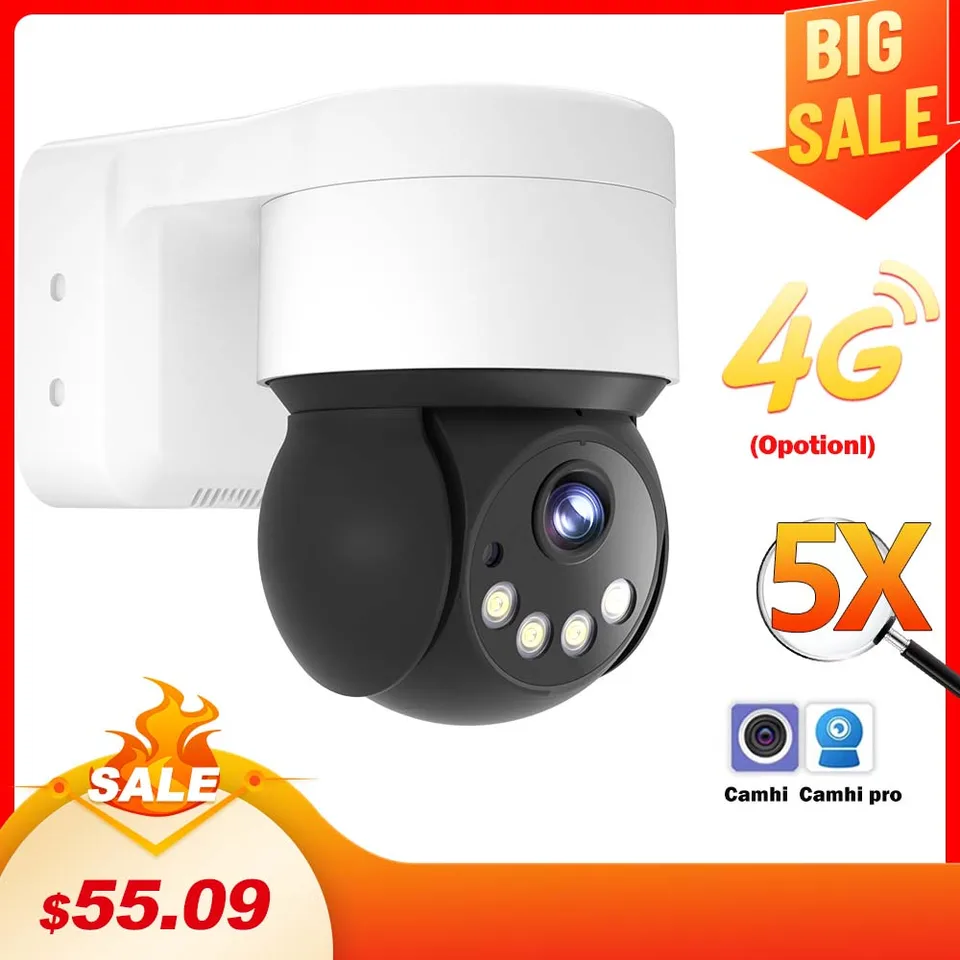 5MP Wireless 3G 4G SIM karta IP fotoaparát Outdoor 8MP WiFi video sledovanie ONVIF Camhi CCTV 5X