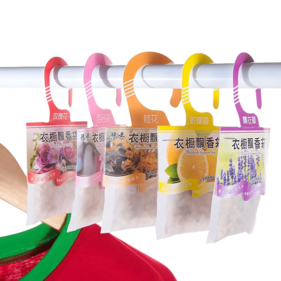 5packs prírodný vzduch osviežovatelia vreckových vôní aromaterapeutické tašky korenia vrecká šatníky dezodorizujúce papier dezodorizujúci papier