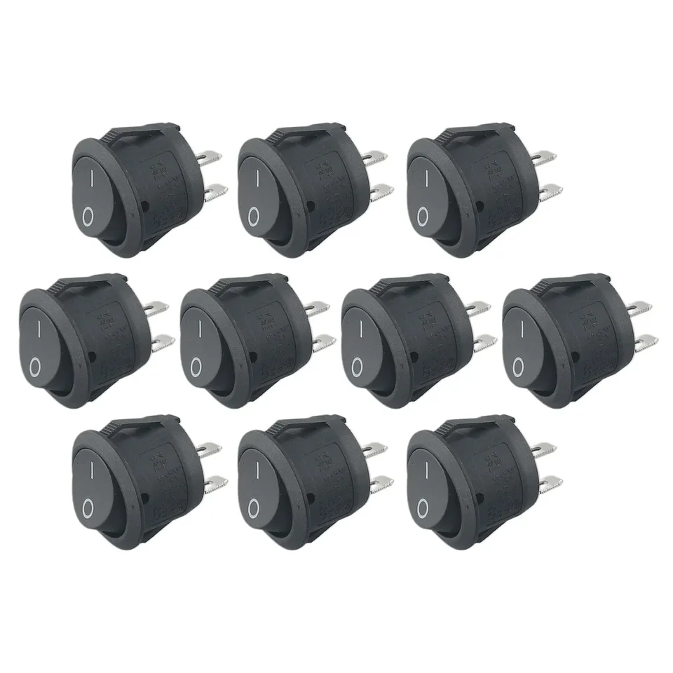 5pair CAR 12V Round Rocker Spínače zapnuté/vypnuté 2-kolík SPST pre Camper Van Motorhome Caravan Caravan Rocker Spínačy automobilových doplnkov