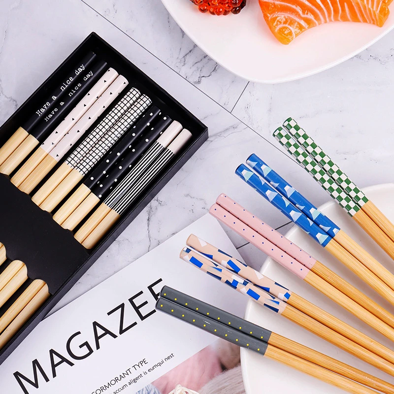 5pair japonský štýl drevené paličky Farba Opakovateľný paličk