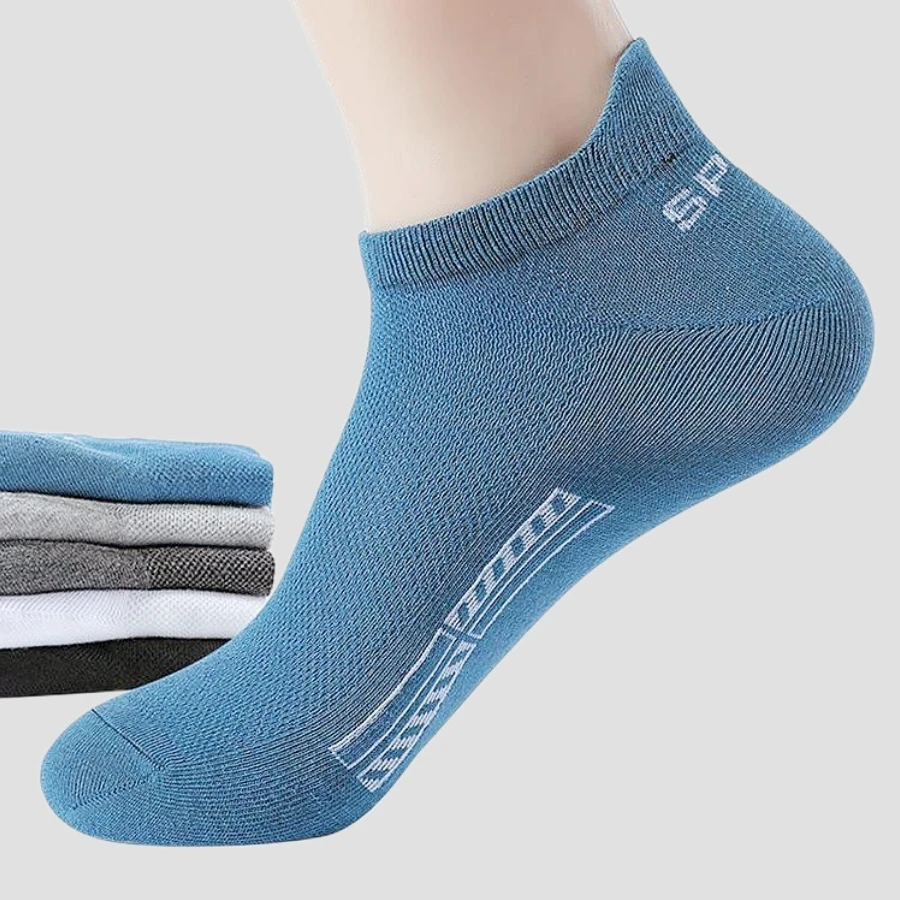 5Pair Vysoko kvalitný mužský členok ponožky priedušné bavlnené športové ponožky pletivo neformálne atletické letné letné strihy krátke Sokken Veľkosť 38-45