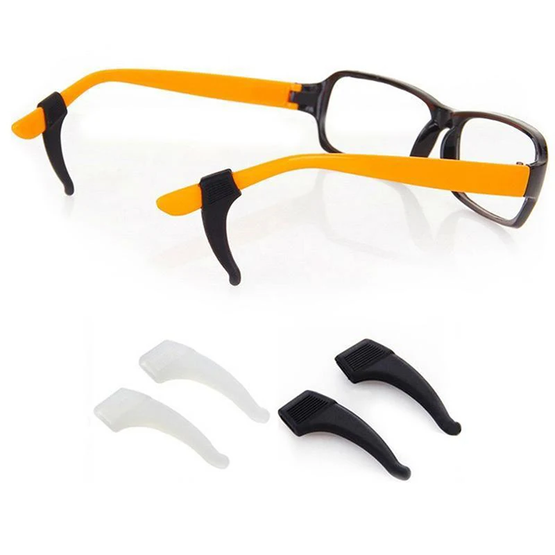 5pairs Priehľadné protišmykové okuliare číre silikónové ušné háčiky okuliare Grip Soft and Light Držiak na okuliare