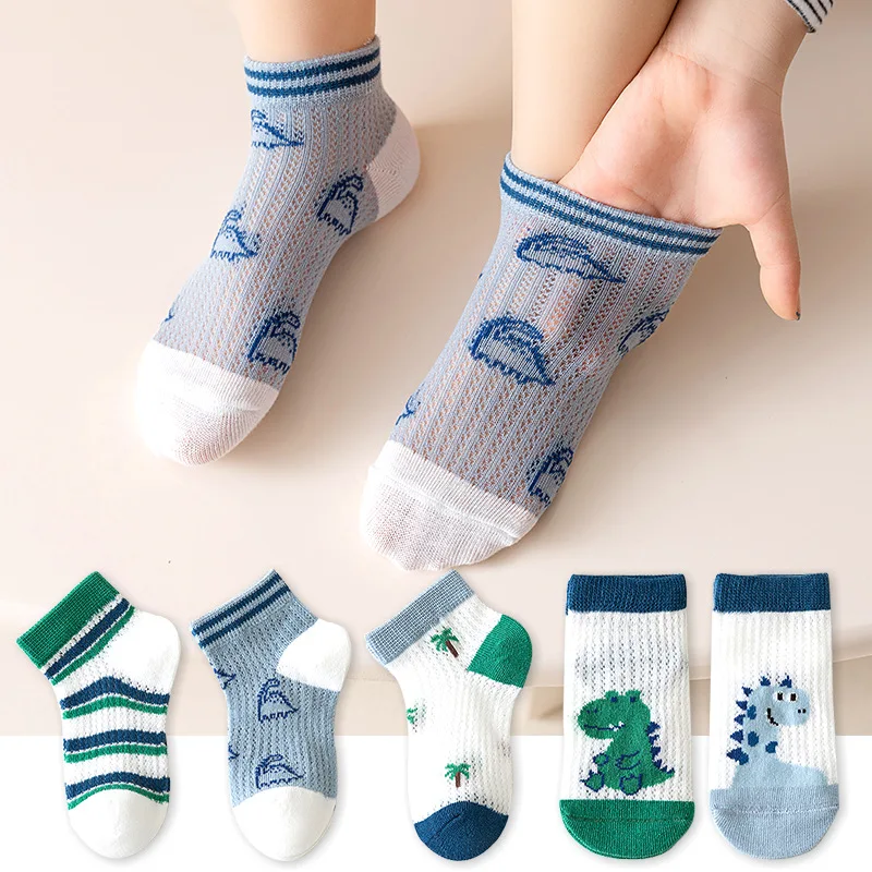 5pairs/veľa letných detských ponožiek chlapci dievčatá Dievčatá Dievčatá módna bavlna pevná divoká jemná priedušná detská neformálne ponožky