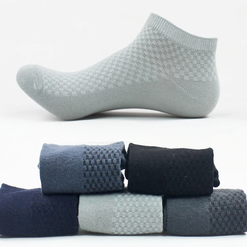 5pairs/veľa pánskych bambusových vlákien Business Krátke priedušné členkové ponožky mužské ponožky Vysoko kvalitné veľké veľkosti EU39-48