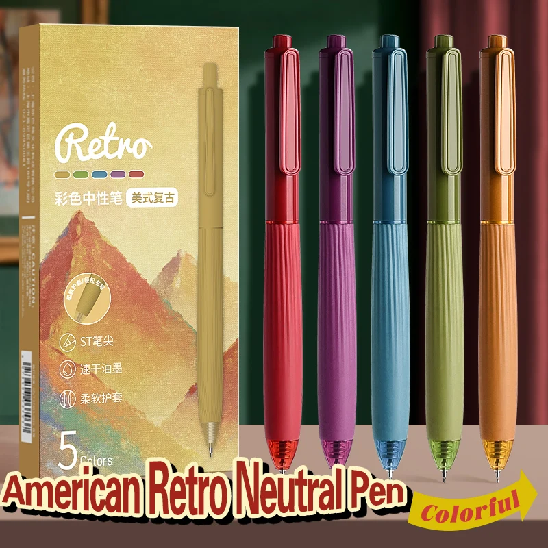5pc farebné neutrálne pero Typ tlače Morandi Color Series Color Pen Študenti používajú ruky na označenie a zvýraznenie kľúčových bodov