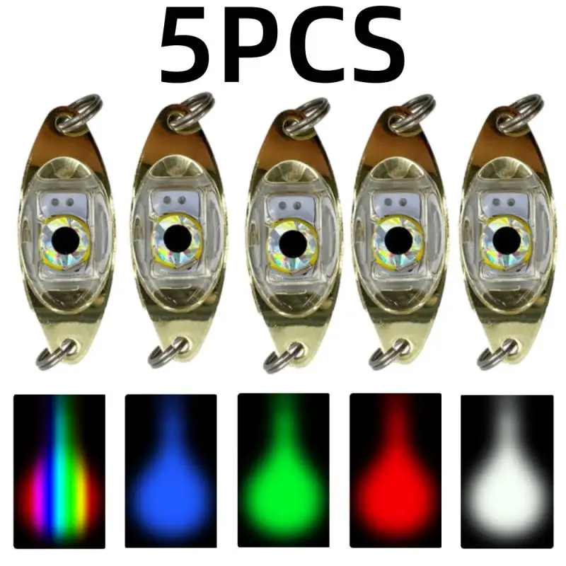 5pc LED rybárske návnady Flash lampa Umelá návnada hlboká kvapka pod vodou tvaru oka Flibliek Diamantové svetlá lyžice rybolovné doplnky