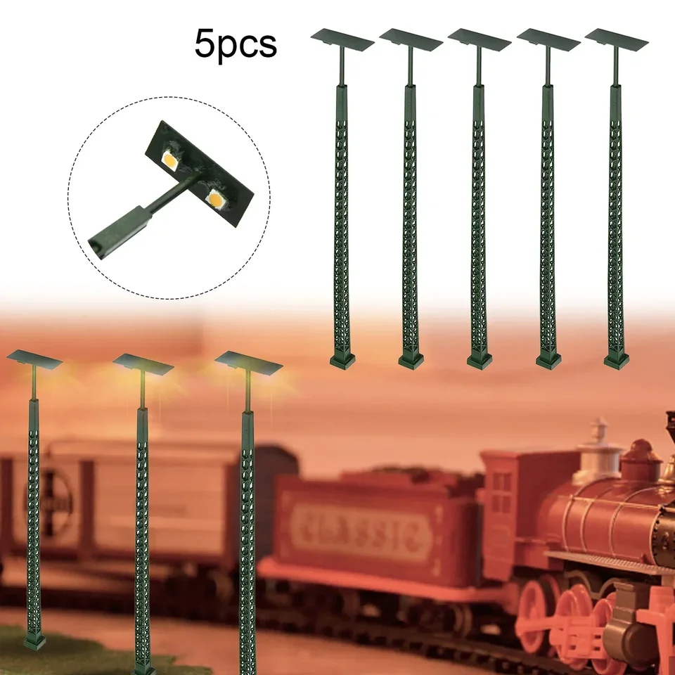 5PC modelu lampy Railway Light Mastice Mast Light Gauge H0 Lights Lights Model Model Street Garden Lesting Buildings Decoration Home