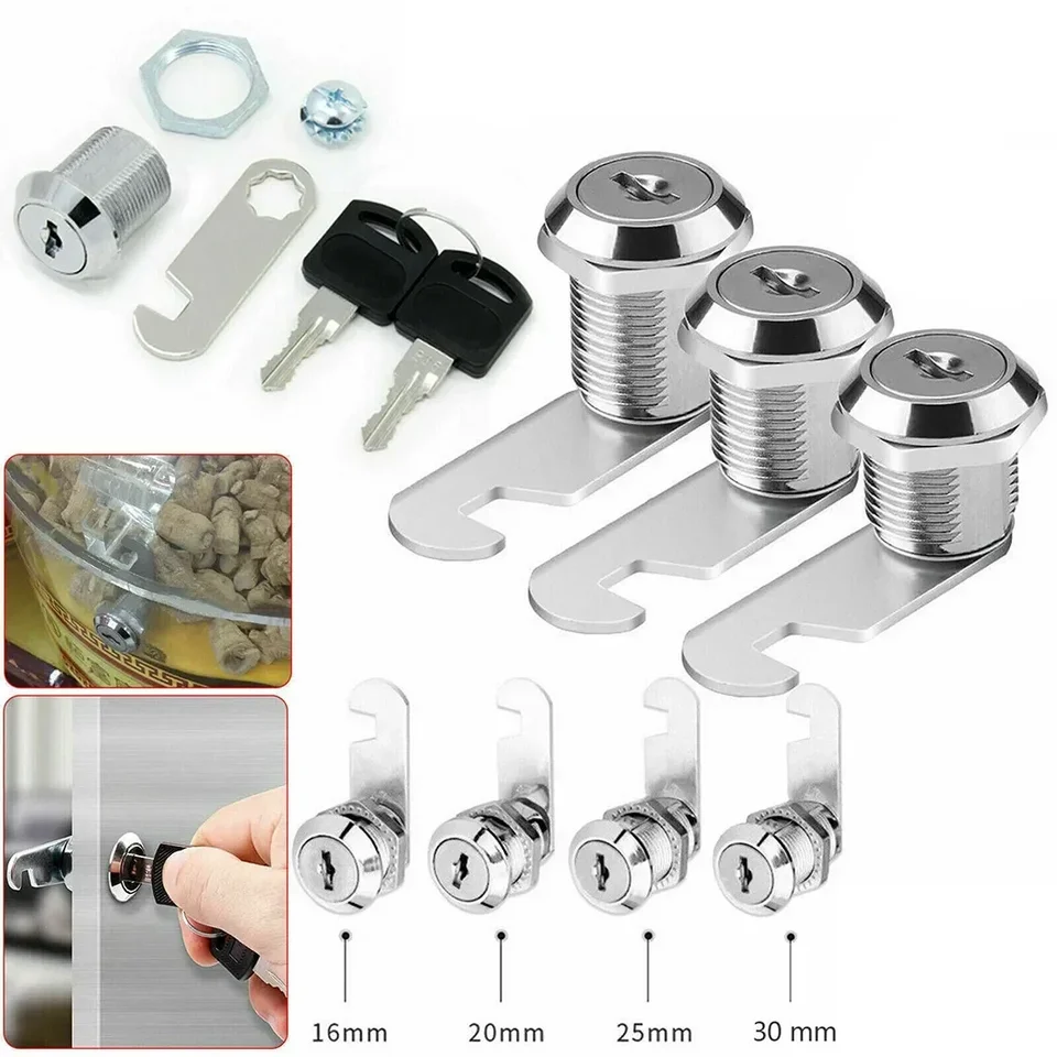 5pc/set 16/20/25/30 mm mamičky CAM Mailbox Lock Dvere Uzatvára páka s kľúčmi zásuvka na zásuvku Mail Box skrinky skrinky