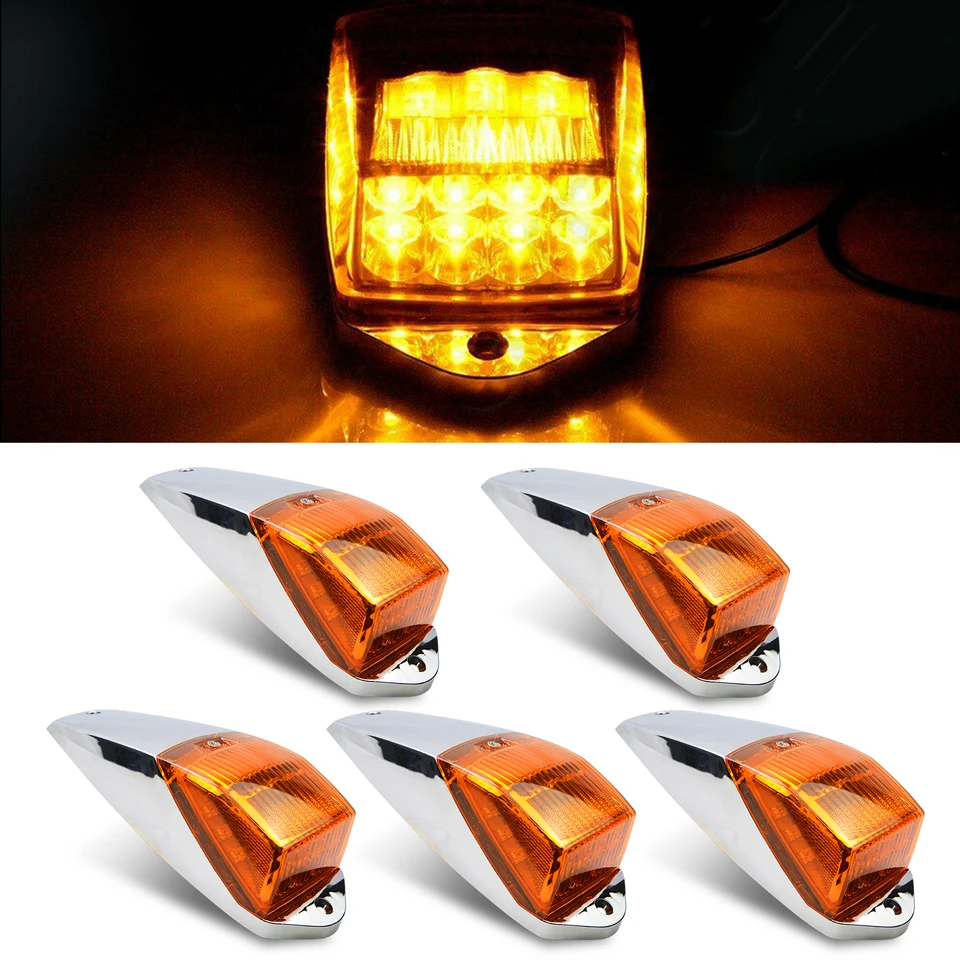 5pcs 12V kabíny Truck Cab Marker Svetlo 17 LED Amber Top strecha bežecká svetlá Svetlo Svetlo pre Peterbilt Kenworth Freightliner Mack