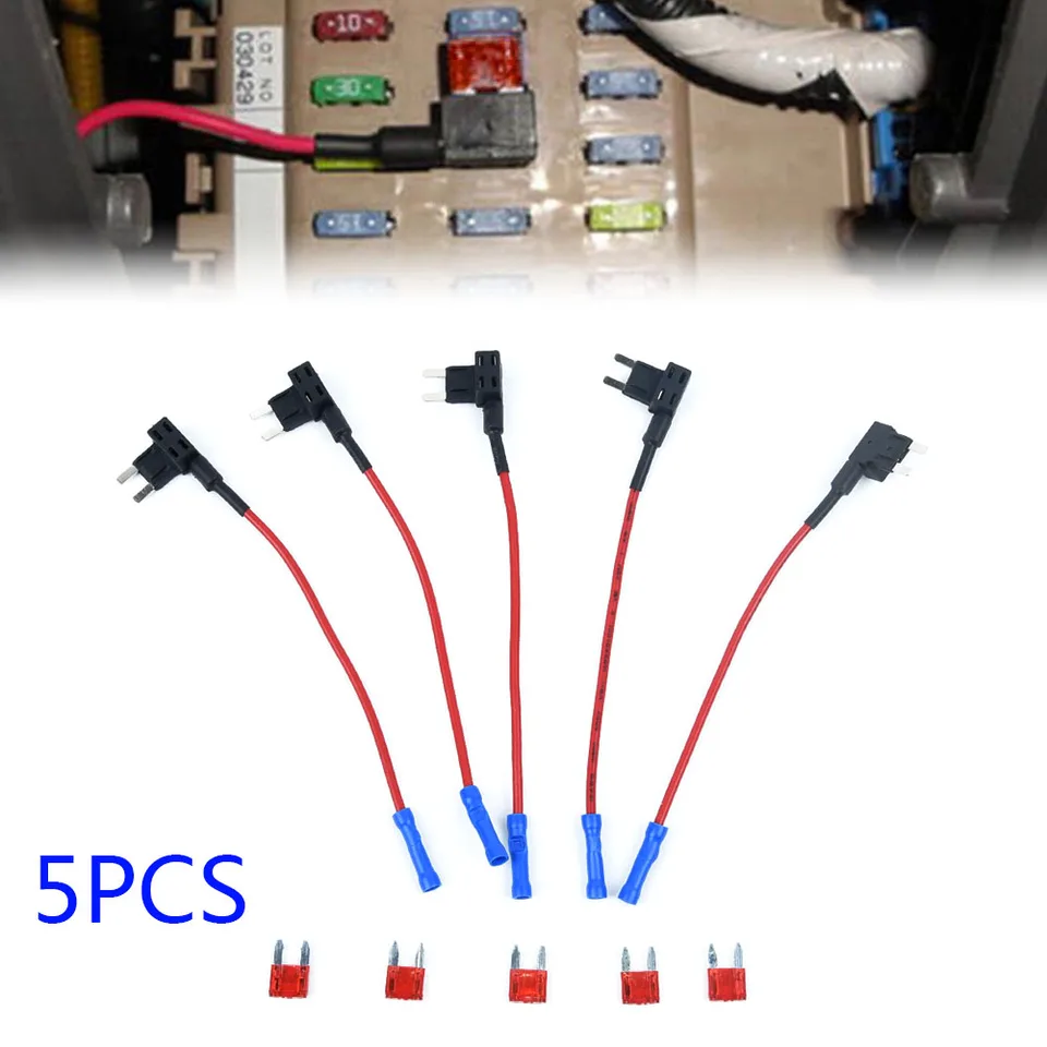 5pcs 12V Mini poistné držiaky boxy s čepeľami konektor veľkosti M2 Pridajte obvodnú čepeľ poistky držiak spoja