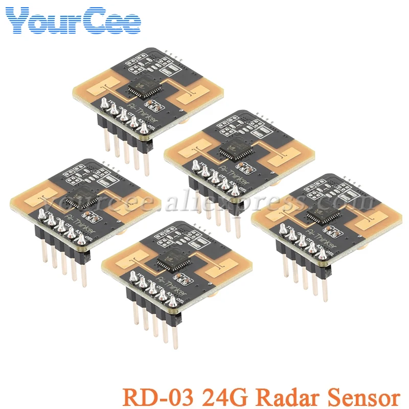 5pcs/1pc RD-03 24G Radar senzor ľudského tela Detekčný detekčný detekčný modul ISM Radio Band UART RAD FOCK BODNA