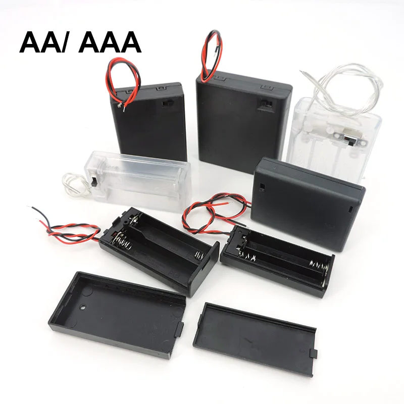 5PCS 2/3/4 Slot AAA AAA Držiak batérie 1,5 V/3V/4,5 V/6V AA batériová skrinka s vodičmi zapnuté/vypnutia spínač Spínacie kryt