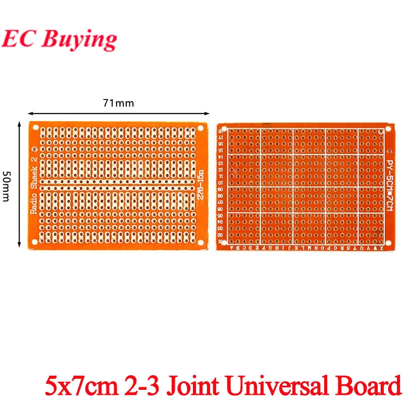 5pcs 2-3 kĺb 5*7cm Univerzálny experiment maticový doska obvodu Dva diery Tri pripojené diery 5x7cm DIY Prototyp papierové PCB PCB
