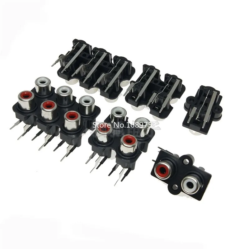 5pcs 2/4/6 Hole RCA ženský stereofónny zvukový konektor Av Av Audio vstupný konektor konektora Lotus Row Amplifier Signálne pripojenie signálu