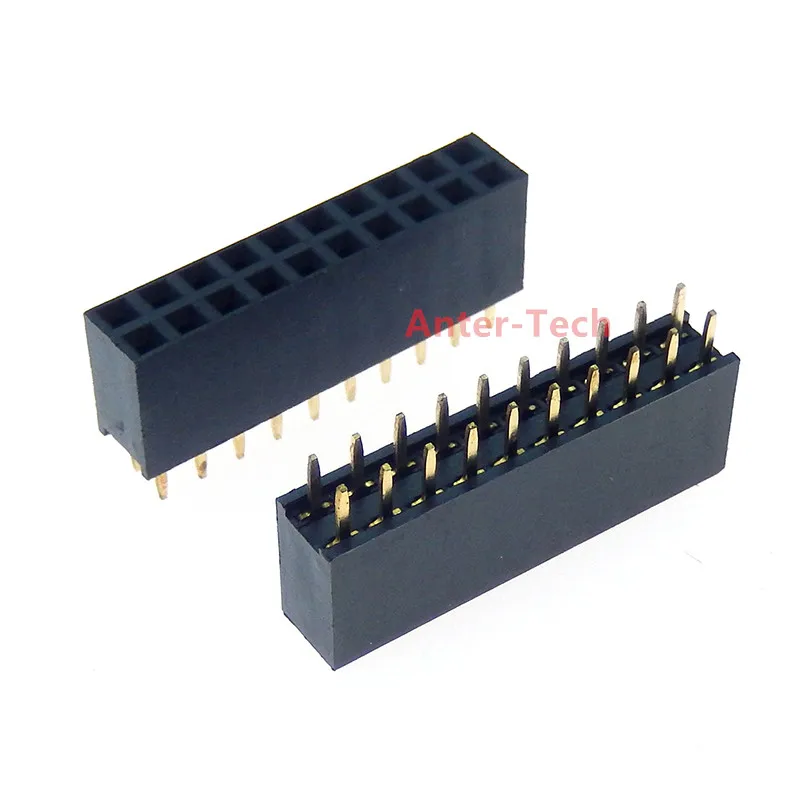 5pcs 2x10 PIN dvojité riadky Rovná ženská hlavička PIN 2,54 mm Strip Strip Conector Socket 2*10 10p 10p 10 pin pre dosku DPS