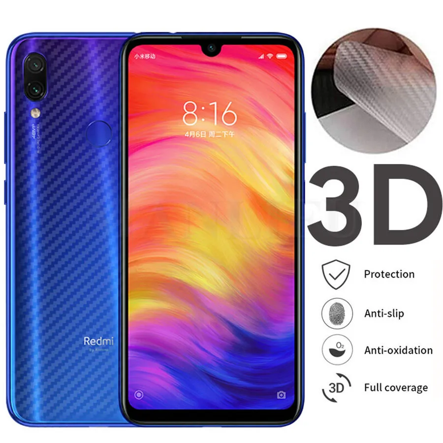 5pcs 3D chrbát z uhlíkového ochranného vlákna pre Xiaomi Mi 9 CC9 CC9E 9T Pro A3 Lite Redmi Note 9s 8 K30 Pro Protector nálepky
