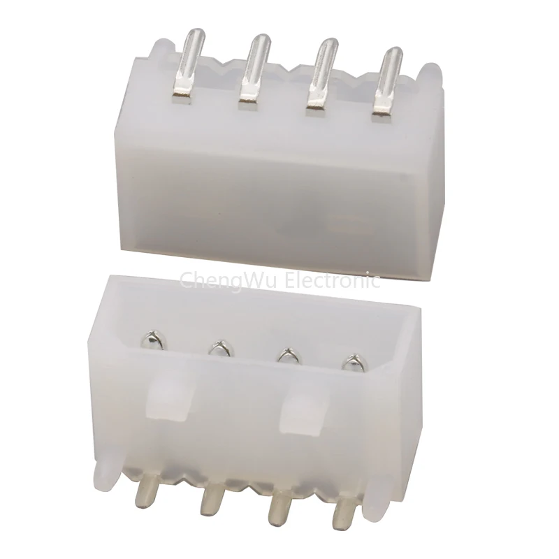 5pcs 5,08 mm tón 4 pin d tvaru oblátkový oblátkový oblátkový kolík Pravý uhol 90 stupňov PCB spájka IDE 4P ATX / EPS Power Connector