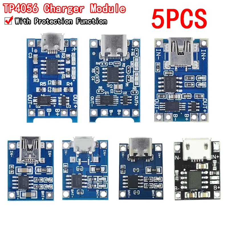 5pcs 5v 1a 18650 TP4056 Lítium nabíjacie doska nabíjacie