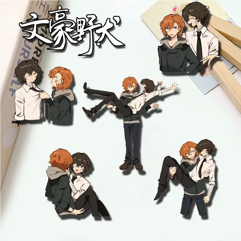 5pcs Chuuya nakahara osamu dazai akrylový odznak karikatúry kolíky DIY dekorácie batohové oblečenie doplnky lolita darček