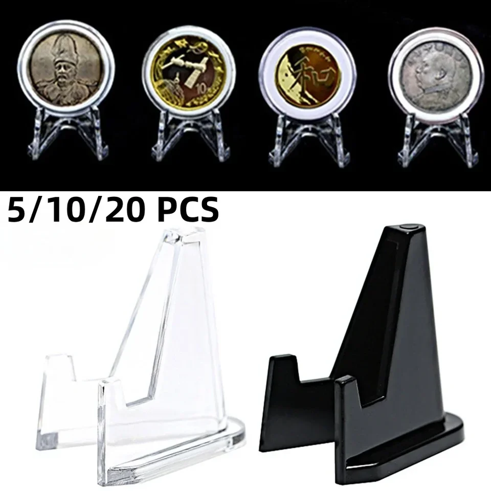 5pcs Coin Display Acryl Easel Držiteľ stojanov Clear Mini Coin Display na zobrazovanie vreckových hodiniek Capsules Medaily