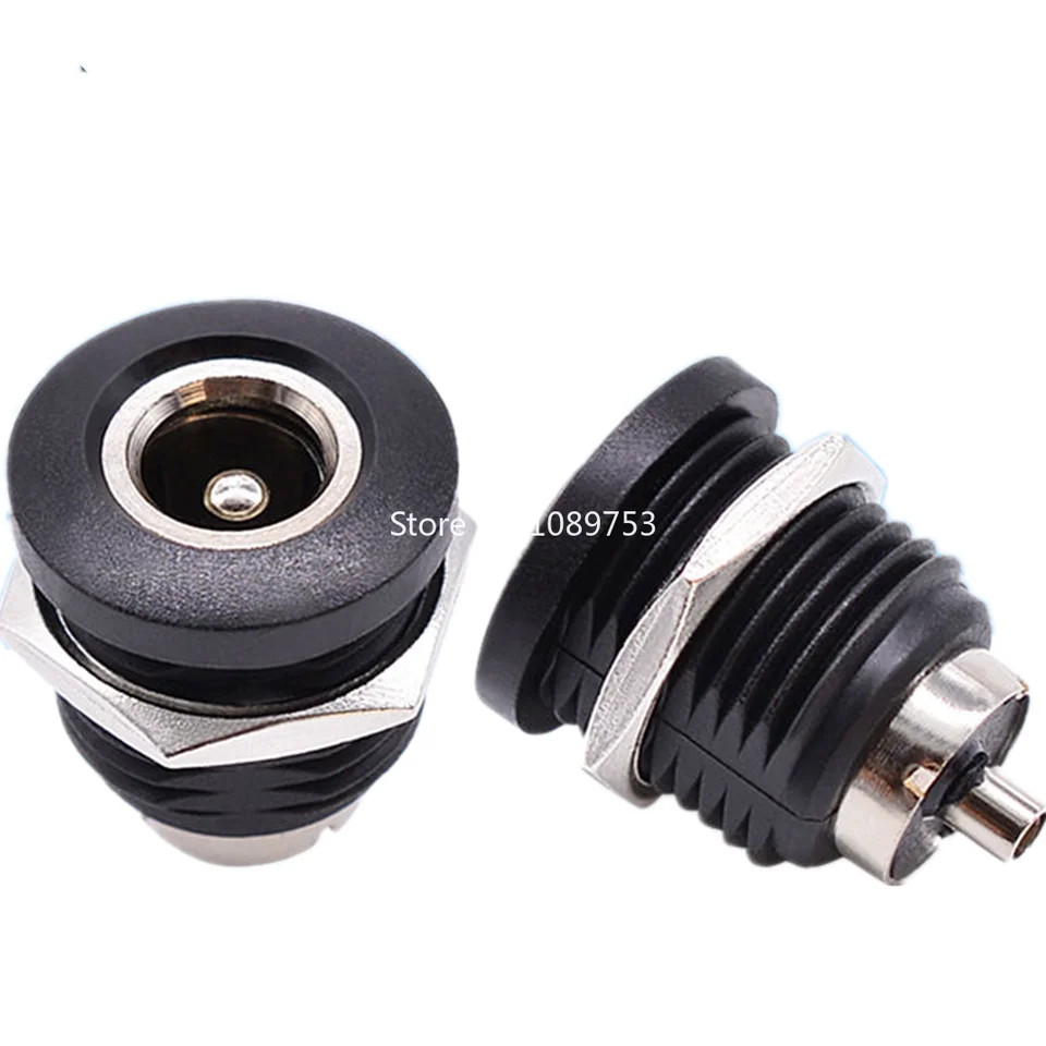 5pcs DC Power Fimation Socket 5.5*2,1 mm 5,5*2,5 mm vlákno DC Jack Jack DC-022D Čierna vodotesná čiapka DC022D DC022D