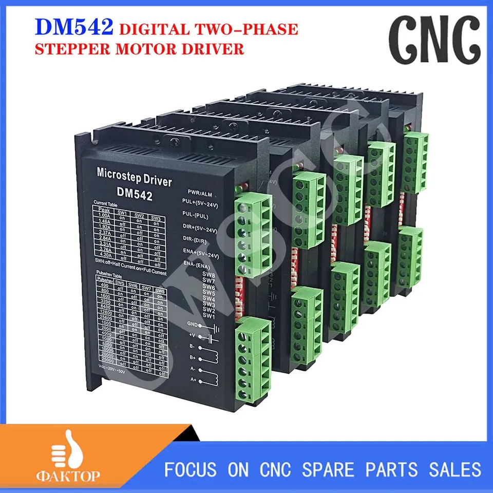 5PCS DM542 Digitálny krokový ovládač motora 2 Fáza 4.2a pre 57 86 Krokový motor NEMA23 NEMA34 Krokový ovládač motora