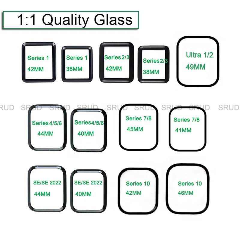 5pcs dotyková obrazovka predné LCD vonkajšie sklo pre Apple Watch Series 1 2 3 4 5 6 7 8 9 SE 2. 2022 38 mm 40 44 mm