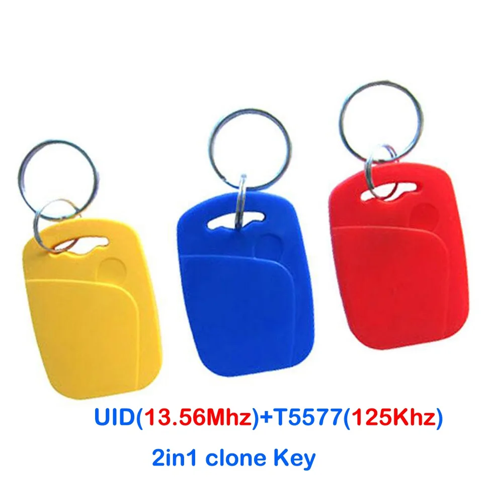 5pcs IC+ID UID prepisovateľné značky kompozitných kľúčov Keyfob Dual Chip Frekvencia RFID 125KHz T5577 EM4305+13,56MHz meniteľné zapisovateľné