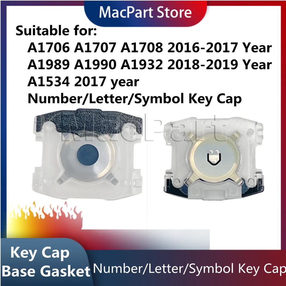 5pcs Individuálne číslo/písmeno/symbol Kľúčový uzáver základného tesnenia pre MacBook Pro 2016-2019 Klávesnica Štandardný kľúčový kľúče základný tesnenie
