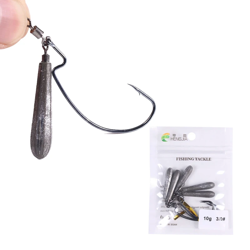 5pcs Jig Head Vážený rybársky háčik 3,5 g 5G 7G 10G na rybolov basov s rybárskymi rybárkami bez buriny na rybolov mäkkých červov