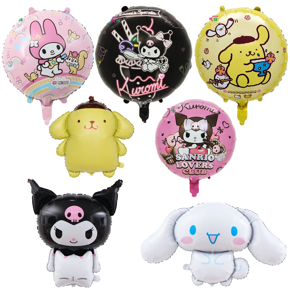 5PCS Kawaii Sanrio Anime Periférie My Melody Kuromi Cinnamoroll Party Festive Cartoon téma fólie Balóny narodeniny darček k narodeninám