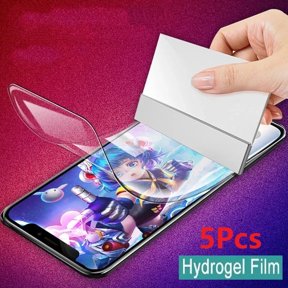 5pcs kusy Full Screen Protector Film pre Realme GT NEO 2 3 2T 3T 9 10 Pro Plus Hydrogel Film Q5 8 GT 2 Pro C30 C35 8i 9i Q3S
