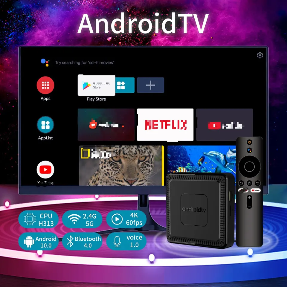 5pcs/lot q7 Android 10.0 TV box Allwinner H313 2 GB 8 GB 4K hlasové diaľkové ovládanie Smart Set Top Box