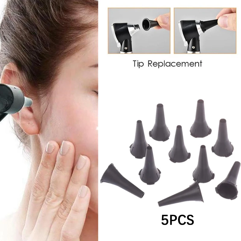 5pcs Medical opakovane použiteľný Otoscopio Non Disposabe Speculum Otoscope Tip Tip Adsessport Parts Ear Dysle Speclu