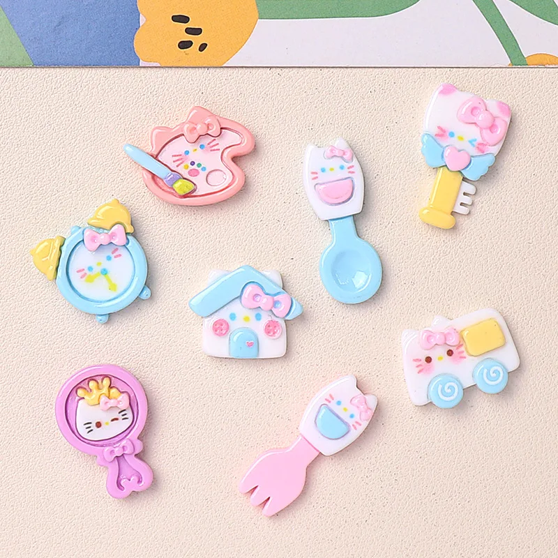 5pcs miniso roztomilé hello mačiatko nábytok karikatúra živici Flatback Cabochons for DIY šperky na výrobu ručne vyrábaných materiálov
