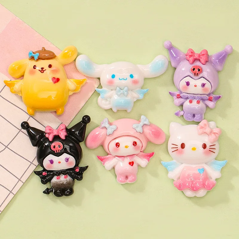 5pcs miniso roztomilý Sanrio Cartoon Flatback Cabochons for DIY šperky na výrobu ručne vyrábaných materiálov