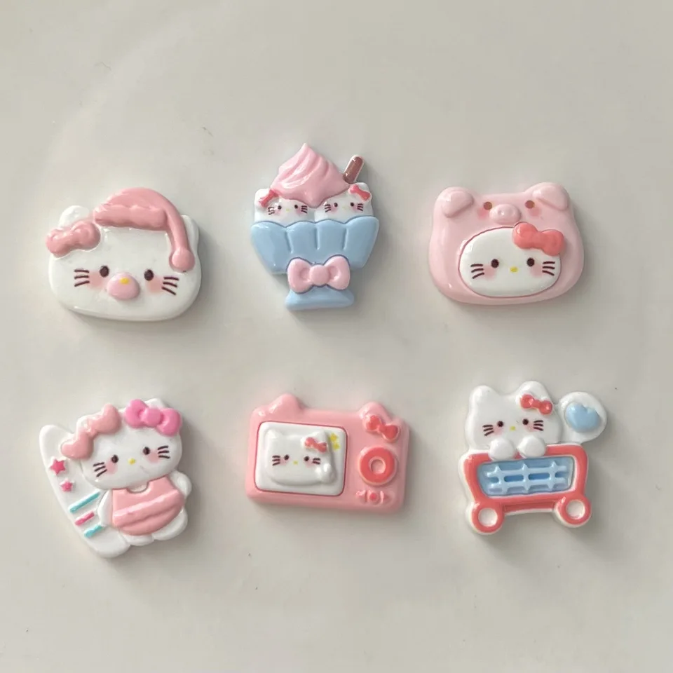 5pcs miniso Sanrio Hello Kitty Cartoon Series Cartoon Resin Flatback Cabochons DIY Crafts Materiály šperky výroby kúziel